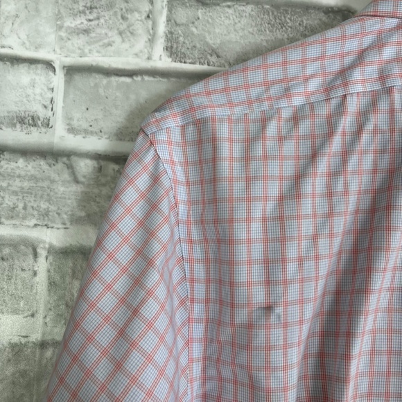 Brooks Brothers Sky Blue & Red Plaid Non-Iron All Cotton Button Shirt Mens 15.5 - Picture 5 of 8